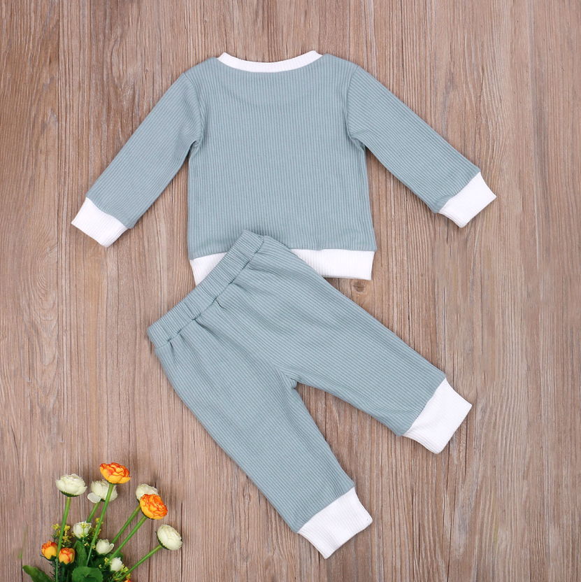 Solid Long Sleeve Pants Set (6 Colors)