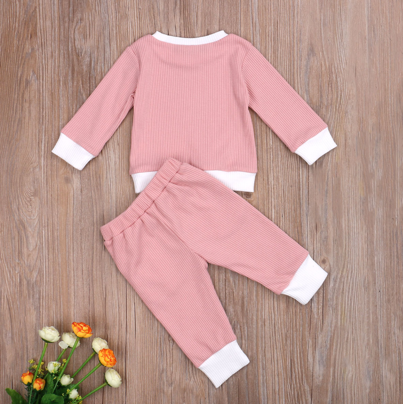 Solid Long Sleeve Pants Set (6 Colors)