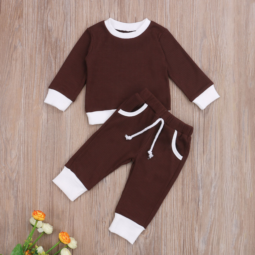 Solid Long Sleeve Pants Set (6 Colors)