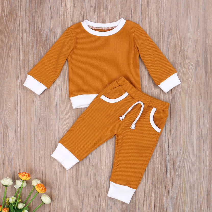 Solid Long Sleeve Pants Set (6 Colors)