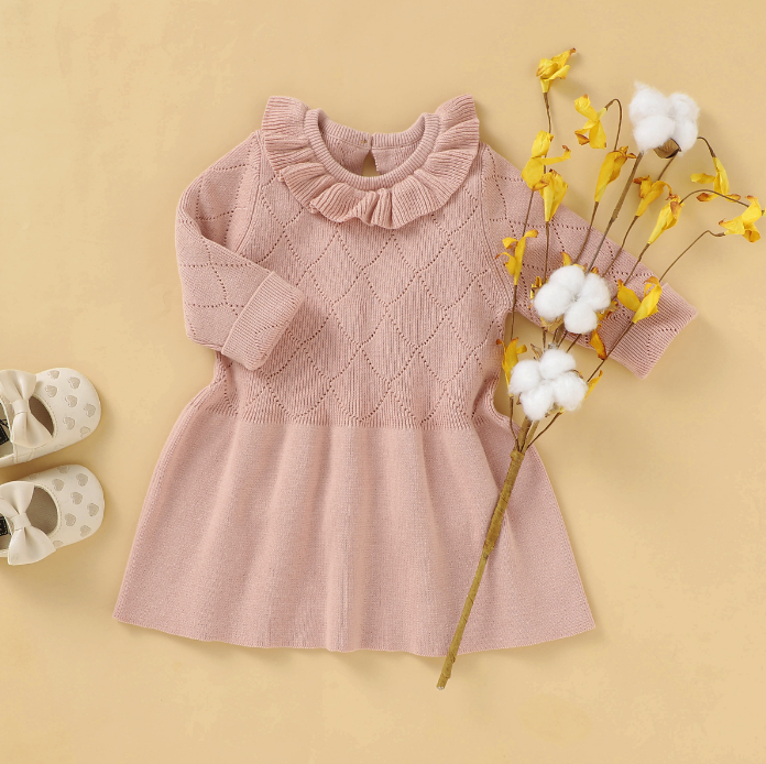 Angel Ruffles Knitted Dress