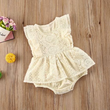 Lace Sleeveless Floral Romper