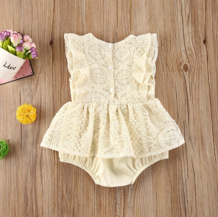 Lace Sleeveless Floral Romper
