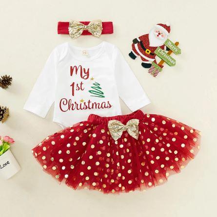 My First Christmas Polka Dot Outfit
