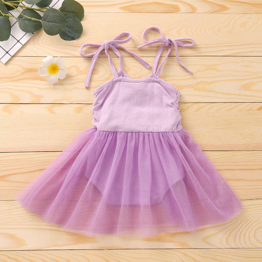 Shoulder Tie Tutu Mesh Dress