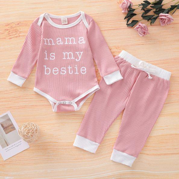 Mama is My Bestie Romper Pants Set