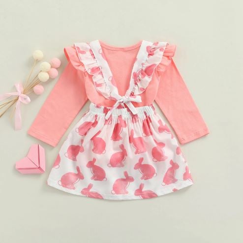 Pink Easter Bunny Skirt & Top Outfit