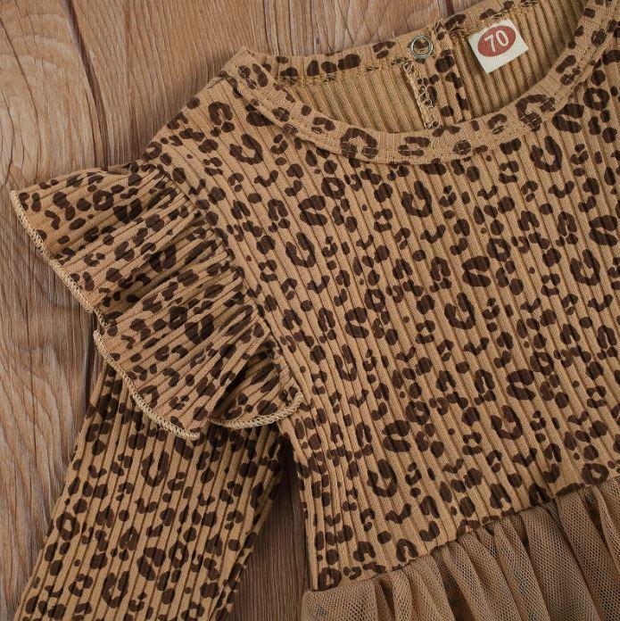 Leopard Romper Dress with Bow