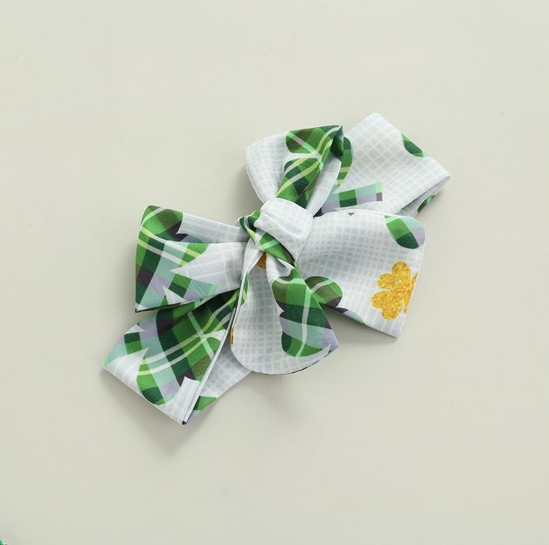 St. Patrick's Day Plaid Clover Romper