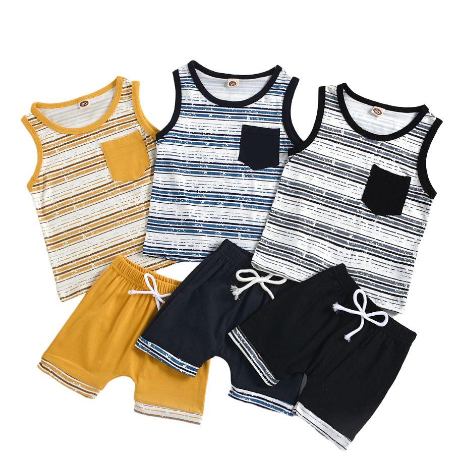 Striped Tank Top and Shorts Set