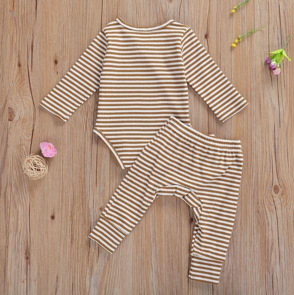 Striped Button Comfy Sets