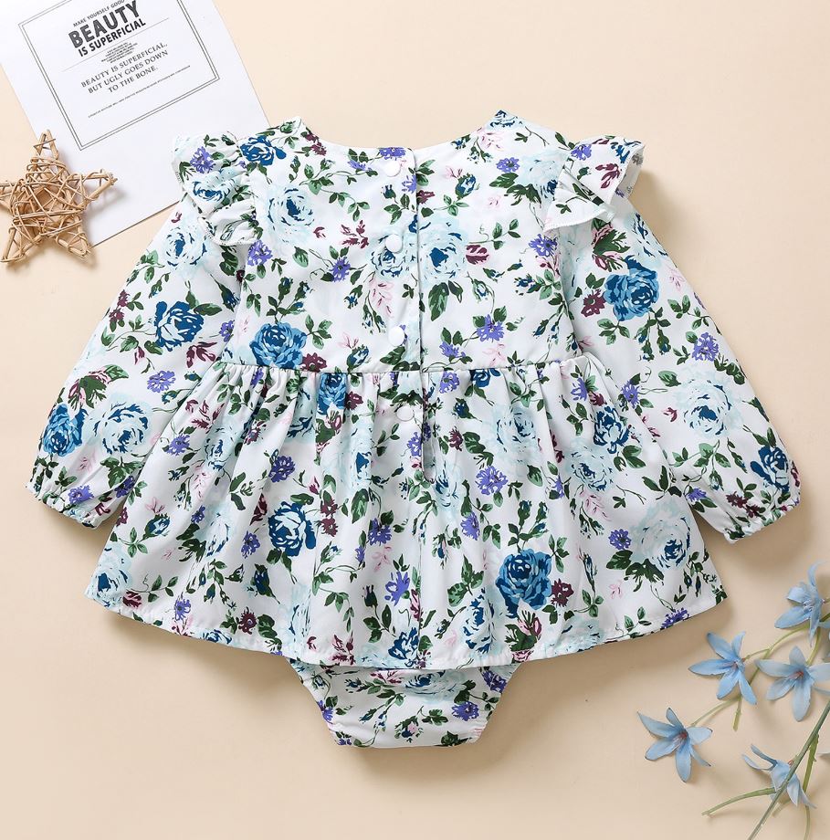 Flower Ruffle Romper Dress