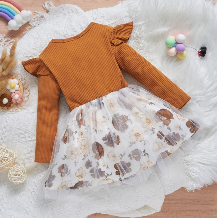 Floral Autumn Bowknot Dress