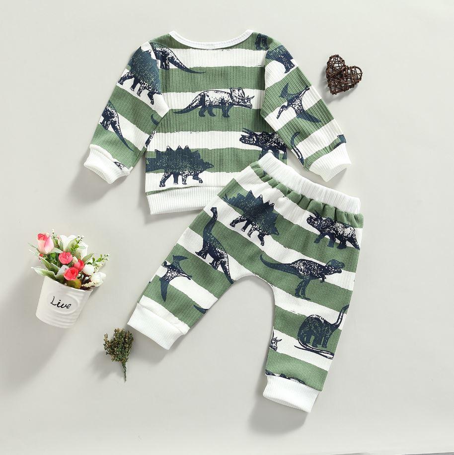 Dinosaur Ribbed Top & Pants Outfit