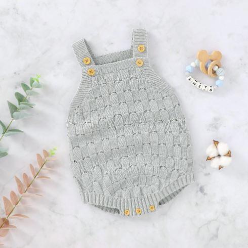 Knitted Checkered Romper