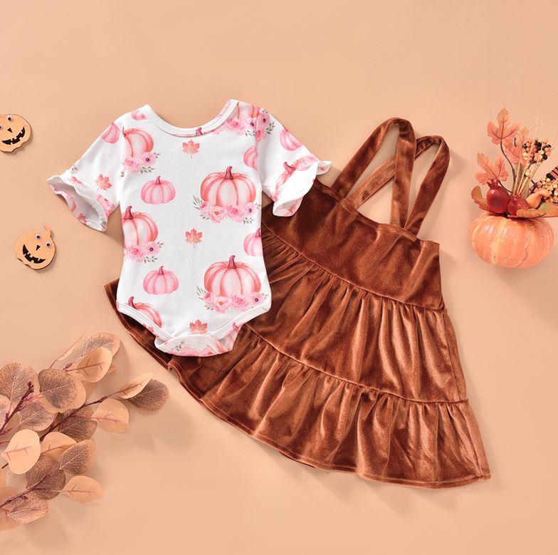 Pumpkin Floral Skirt Outfit