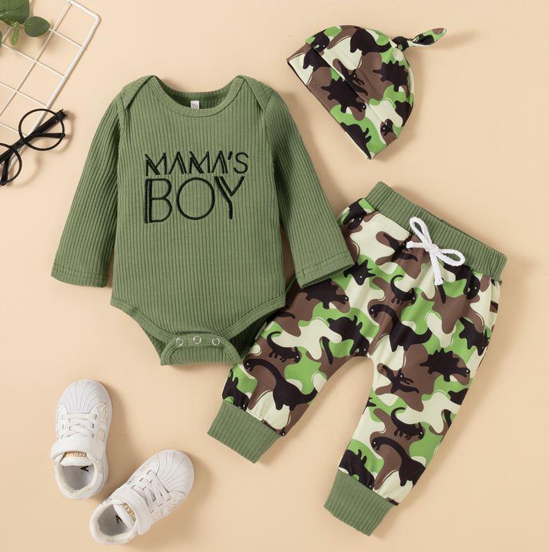 Mama's Boy Camouflage Space Dinosaur Outfit