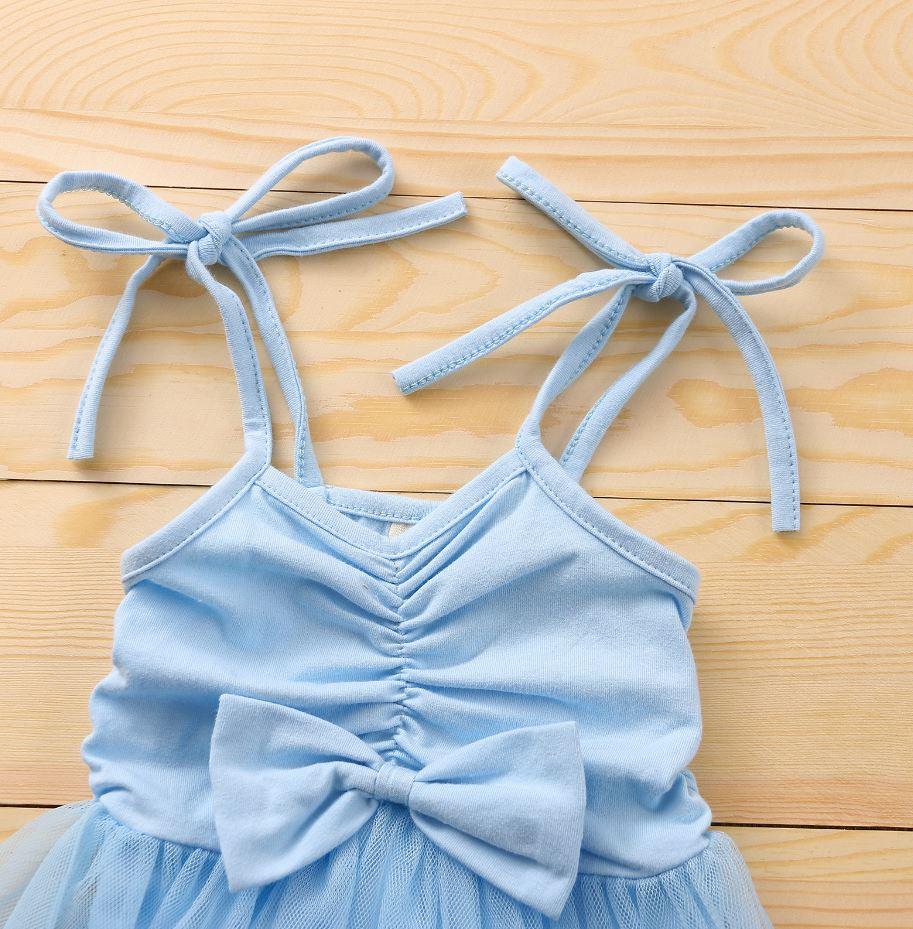 Shoulder Tie Tutu Mesh Dress