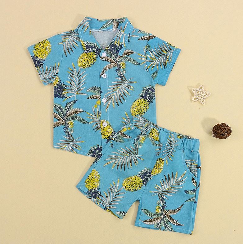 Pineapple Shirt and Shorts Outfit