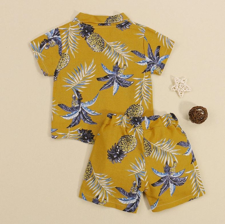 Pineapple Shirt and Shorts Outfit