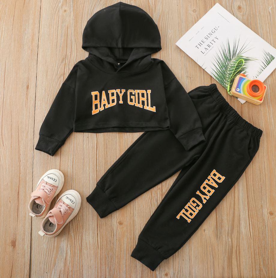 Baby Girl Crop Top Hoodie Outfit