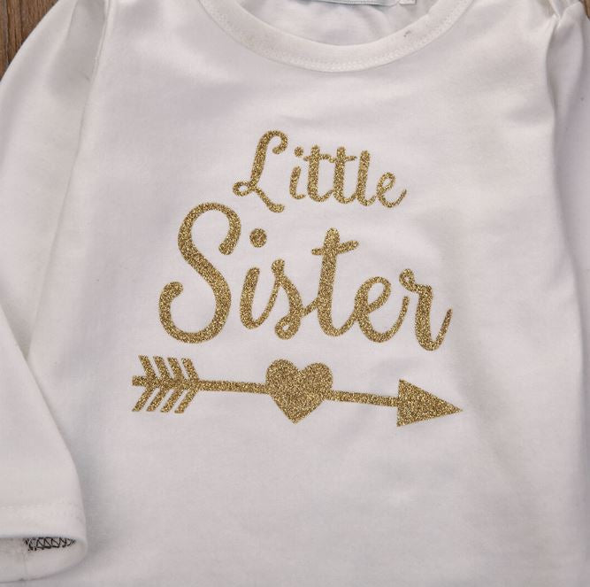 Gold Little Sister Onesie Outfit