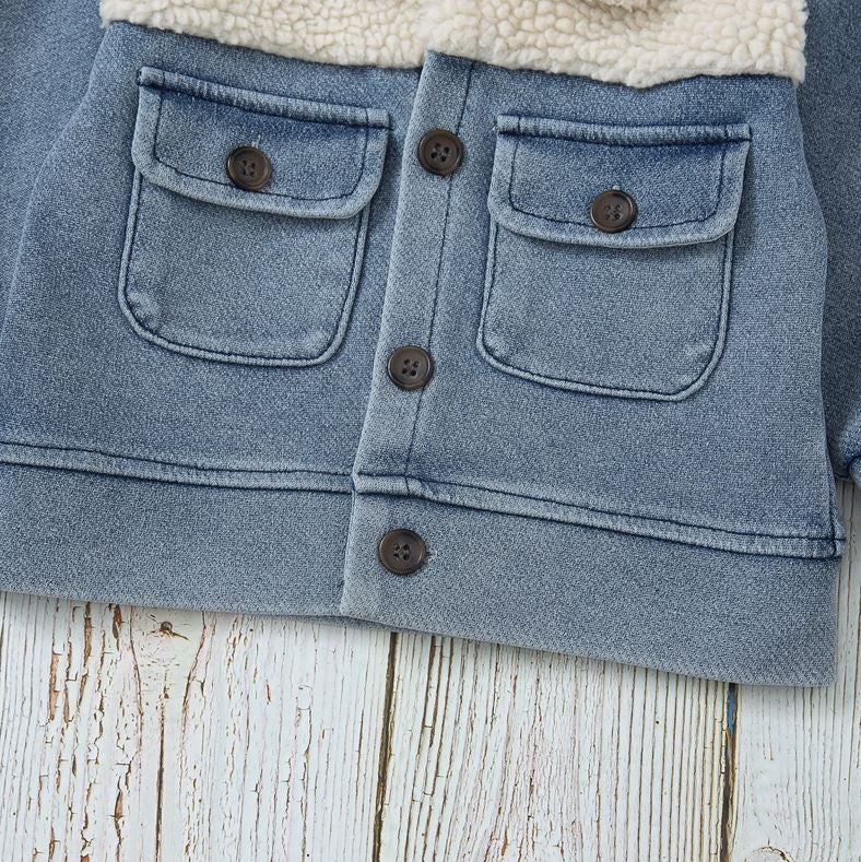 Denim Fleece Collar Jacket