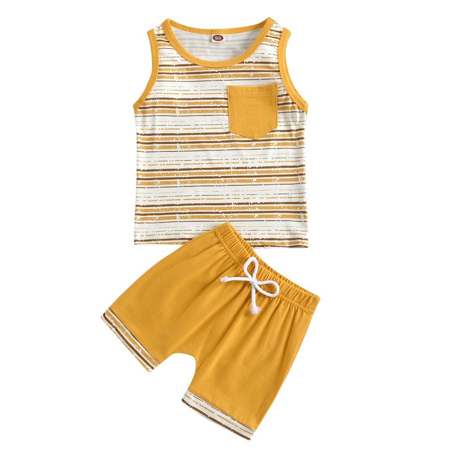 Striped Tank Top and Shorts Set