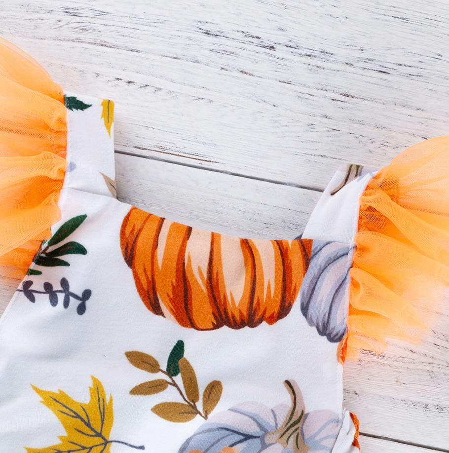 Fall Pumpkin Romper with Headband