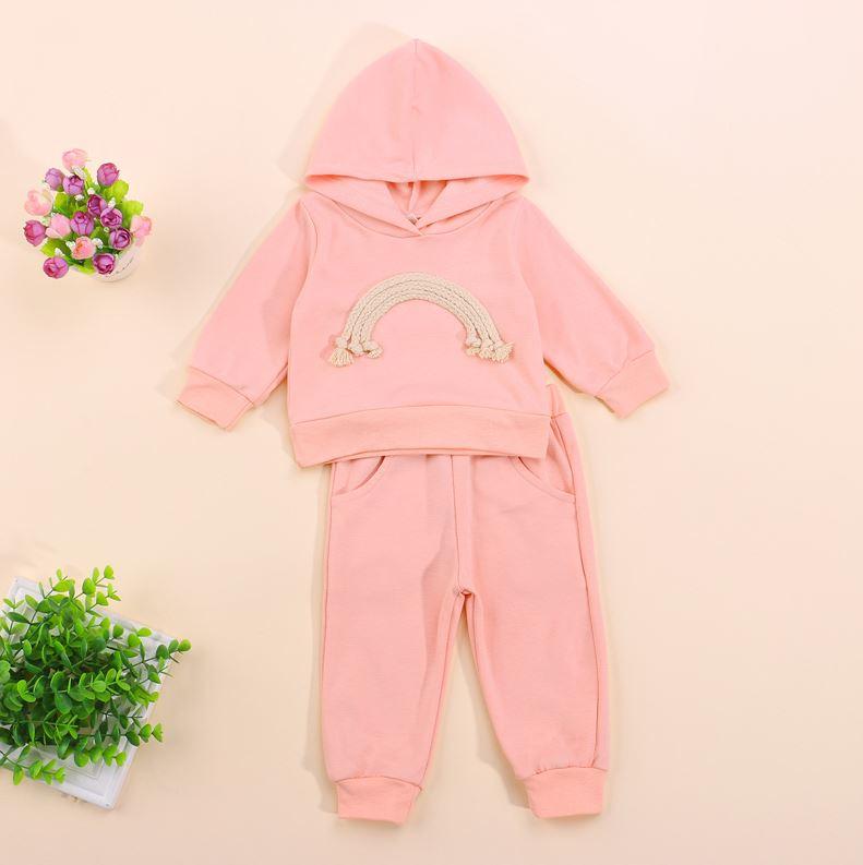 Winter Rainbow Hoodie Girl & Boy Outfit (4 Colors)