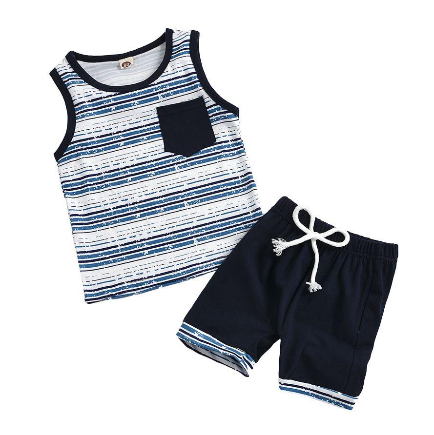 Striped Tank Top and Shorts Set