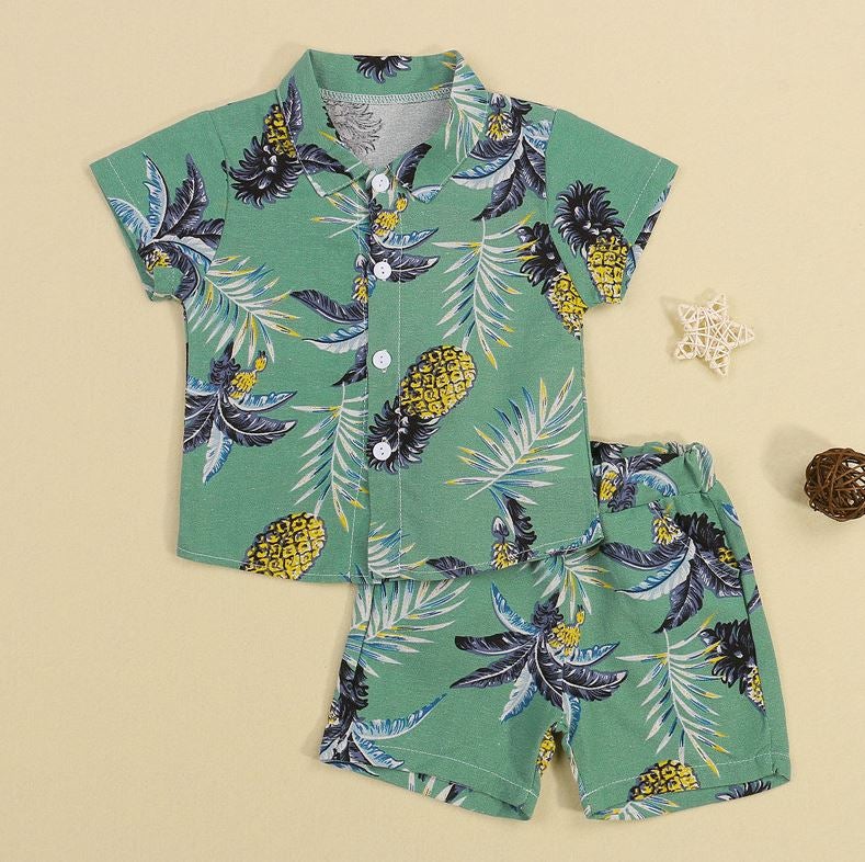 Pineapple Shirt and Shorts Outfit