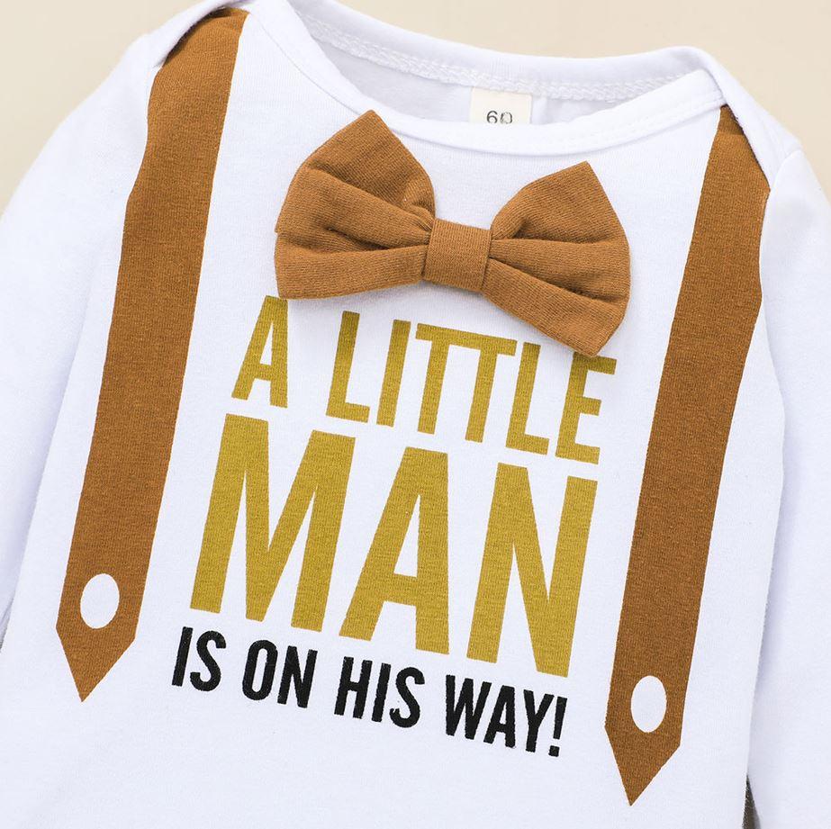 A Little Man is on His Way Bow Tie Outfit (2 Colors)