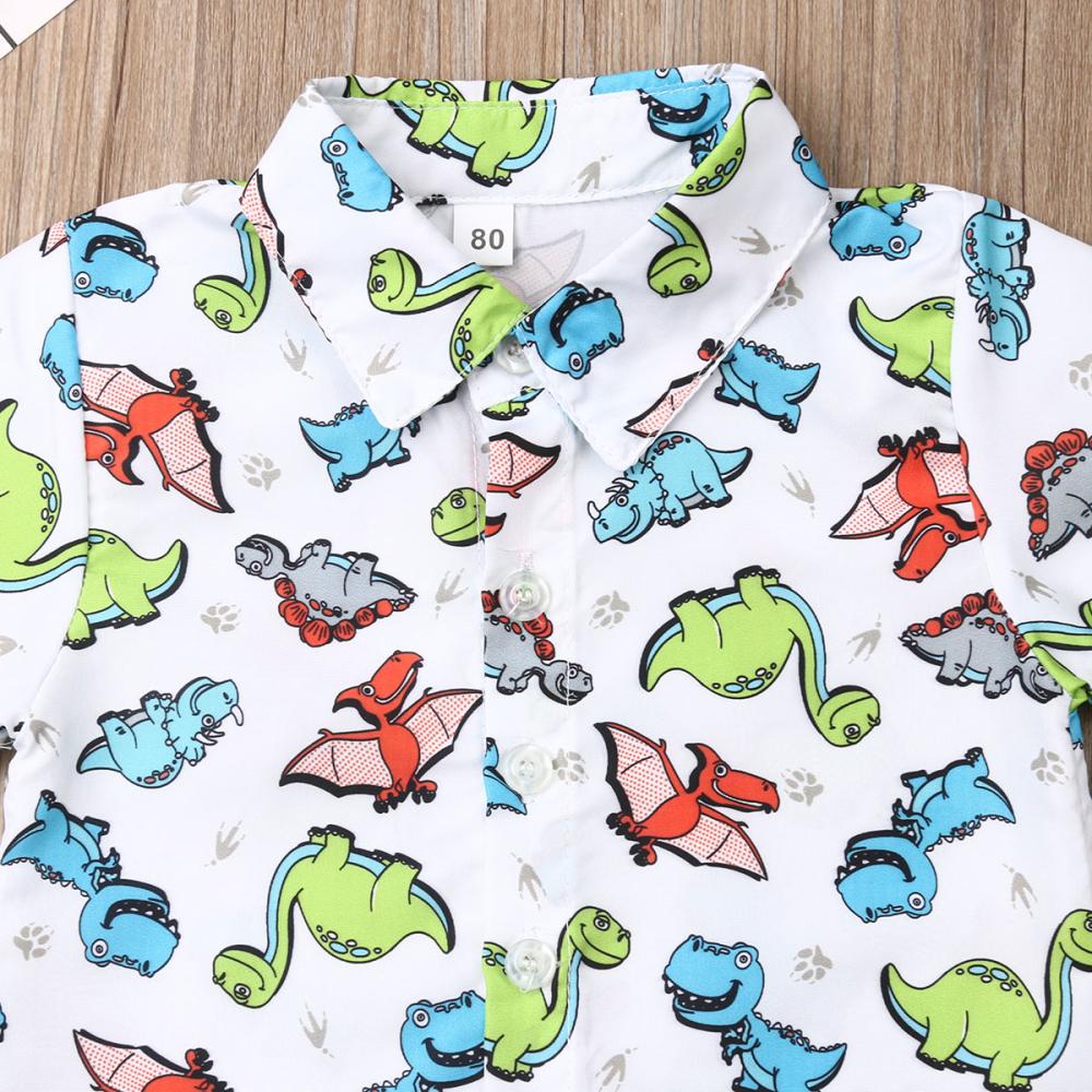 Dinosaur Toddler Button Shirt with Shorts (2 Colors)