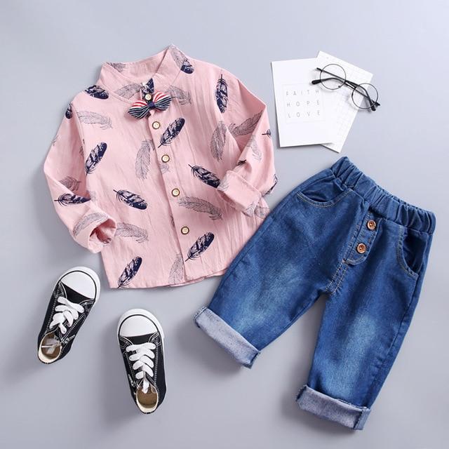 Feather Bowtie Top with Jeans Outfit