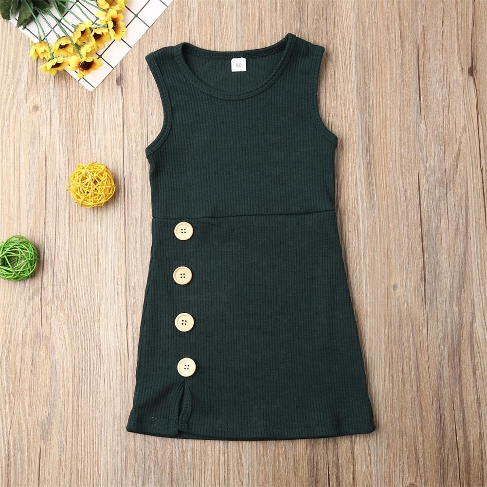 Solid Button Dress (Multiple Colors)