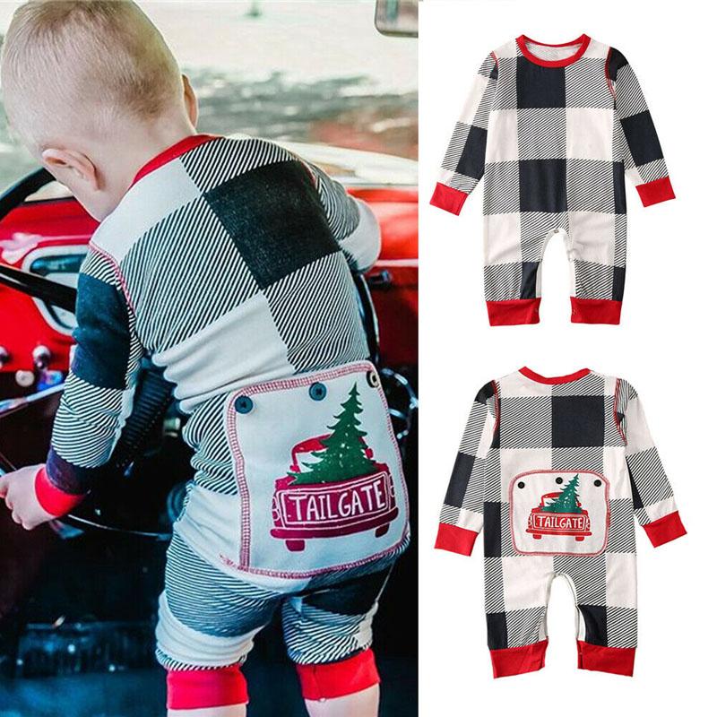 Plaid Tail Gate Christmas Tree Romper