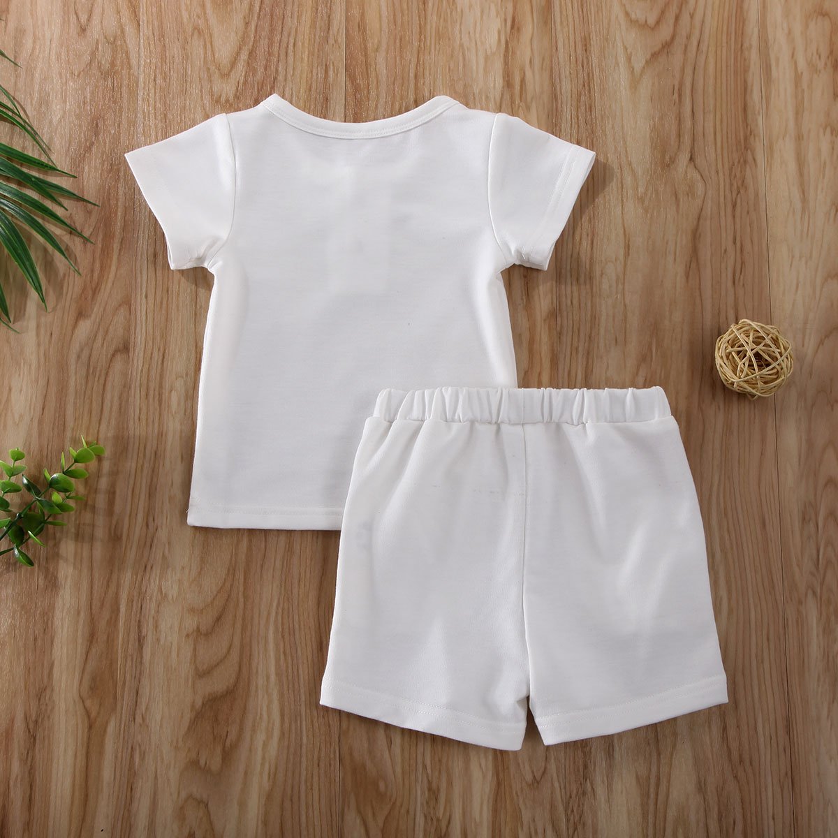 Boys Solid T-shirt and Shorts Set