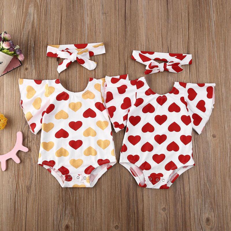 Flare Sleeve Heart Onesies with Bow