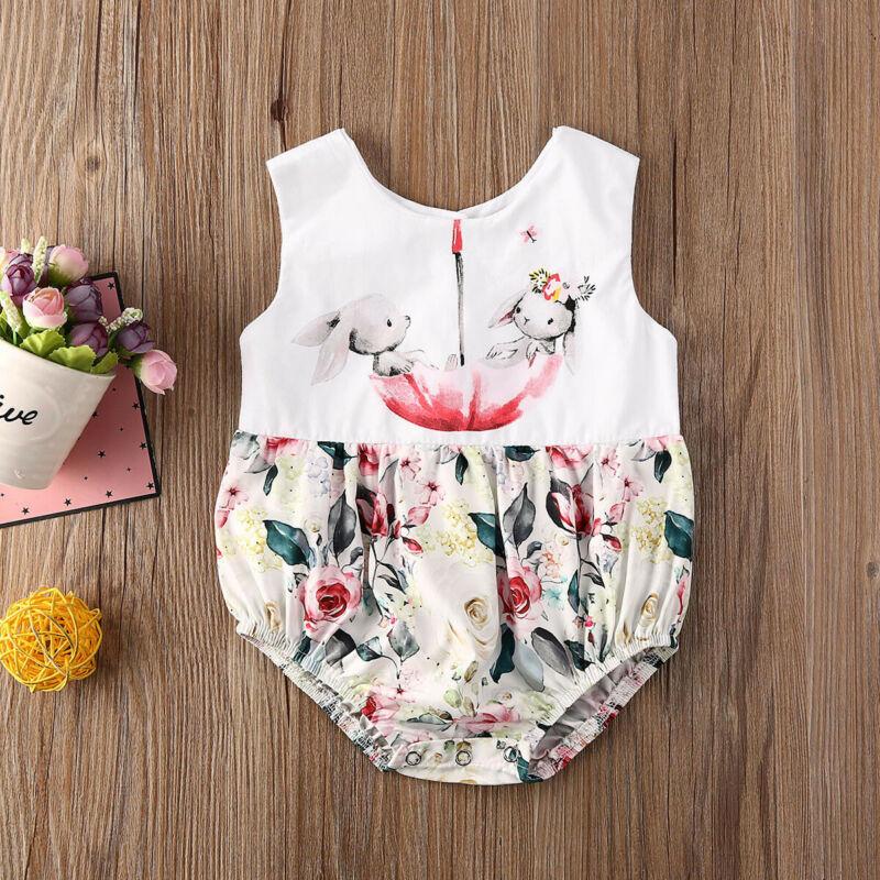 Bunny Umbrella Floral Matching Sister Onesie & Dress