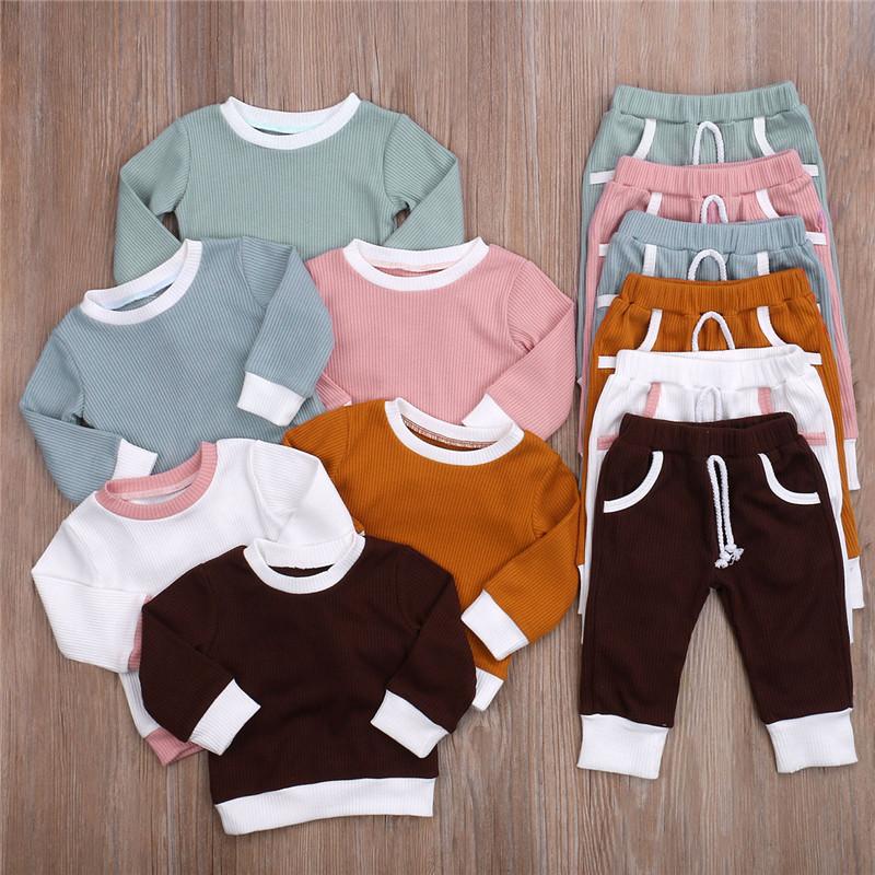 Solid Long Sleeve Pants Set (6 Colors)