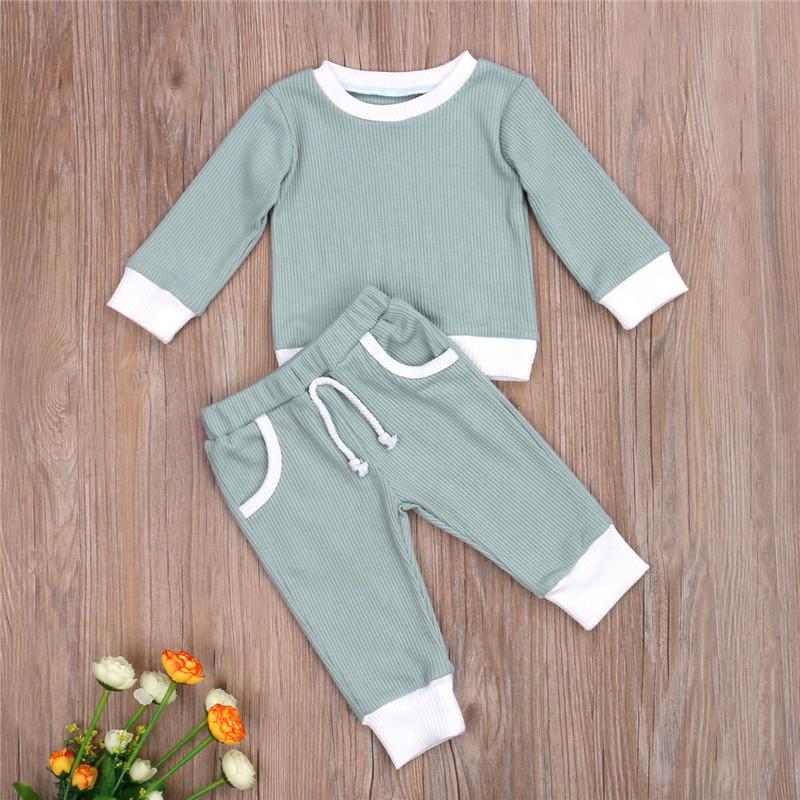 Solid Long Sleeve Pants Set (6 Colors)