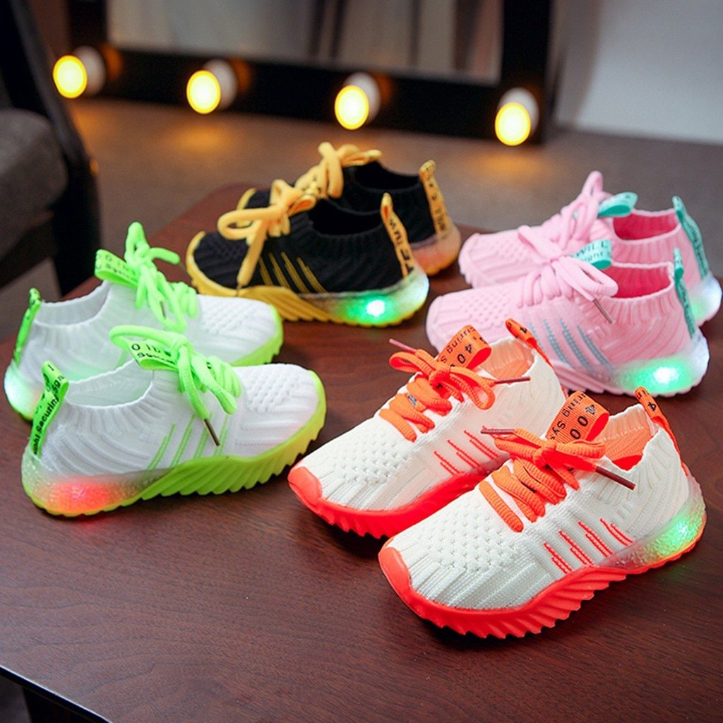 Neon Light Up Sporty Sneakers