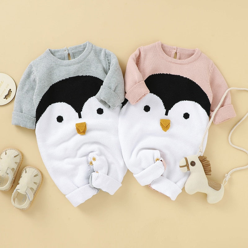 Knitted Penguin Romper