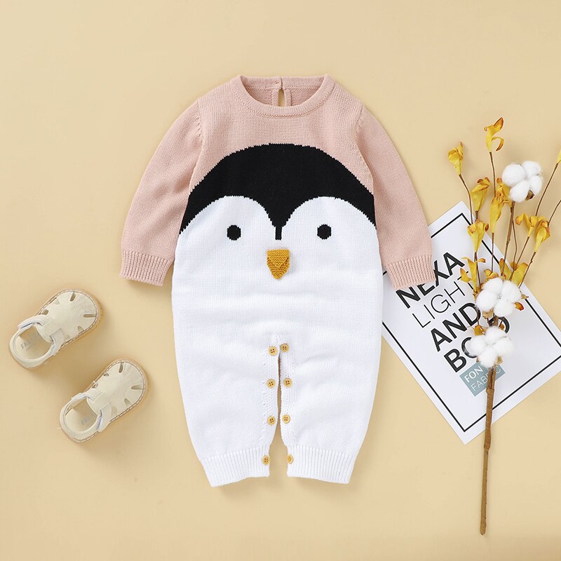 Knitted Penguin Romper