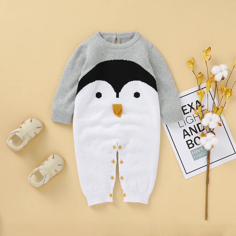 Knitted Penguin Romper