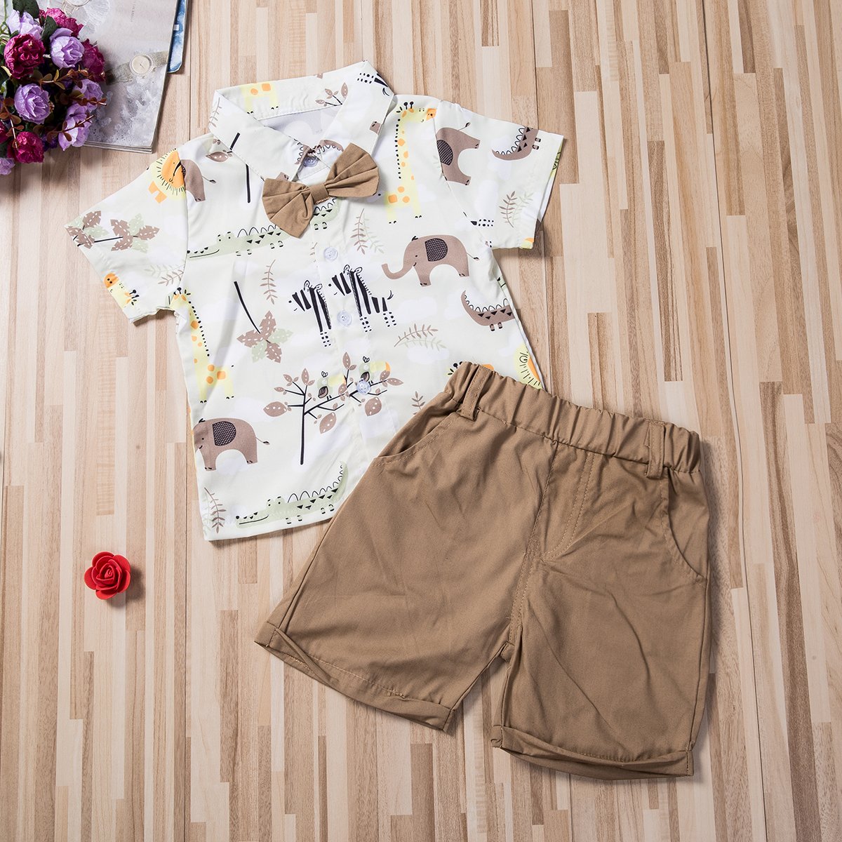 Safari Shirt with Shorts Set