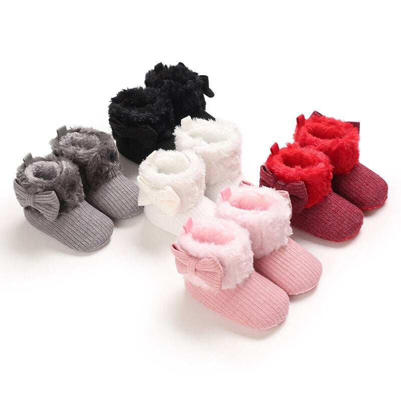 Bow Plush Boots