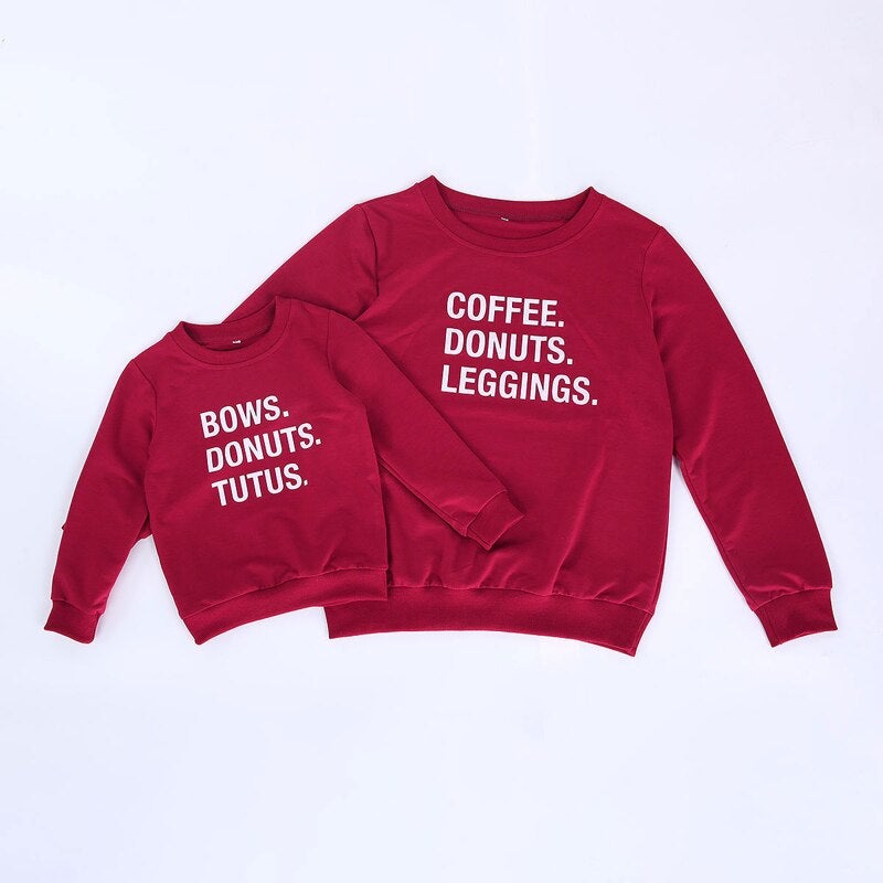 Mother & Daughter Coffee Donut Matchings Sweaters