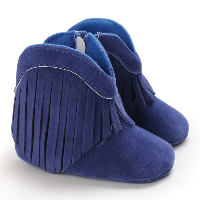 Tassel Fashion Cow Girl Booties (Multiple Colors)